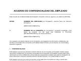 Acuerdo de confidencialidad por parte del empleado