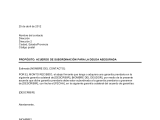 Acuerdo de subordinación para la deuda asegurada