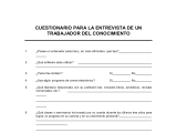 Cuestionario para entrevista acerca de los conocimientos del empleado